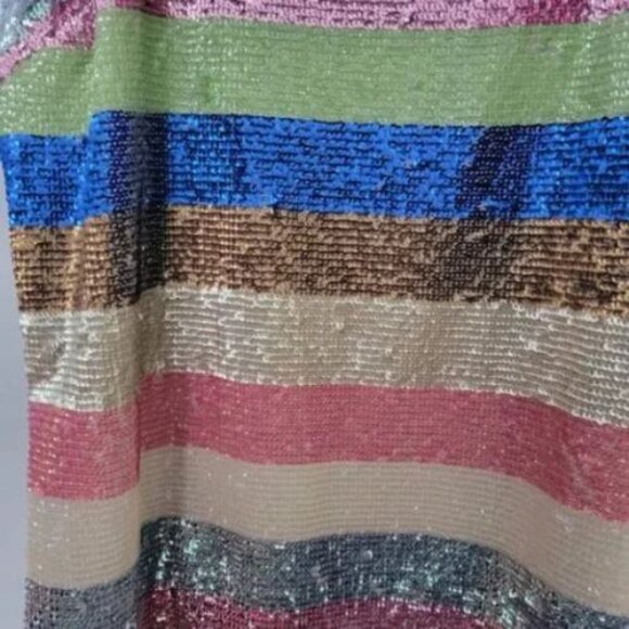 NWT Anthropologie x Not So Serious Shimmer Striped Mini Dress | 20W - Picture 4 of 5